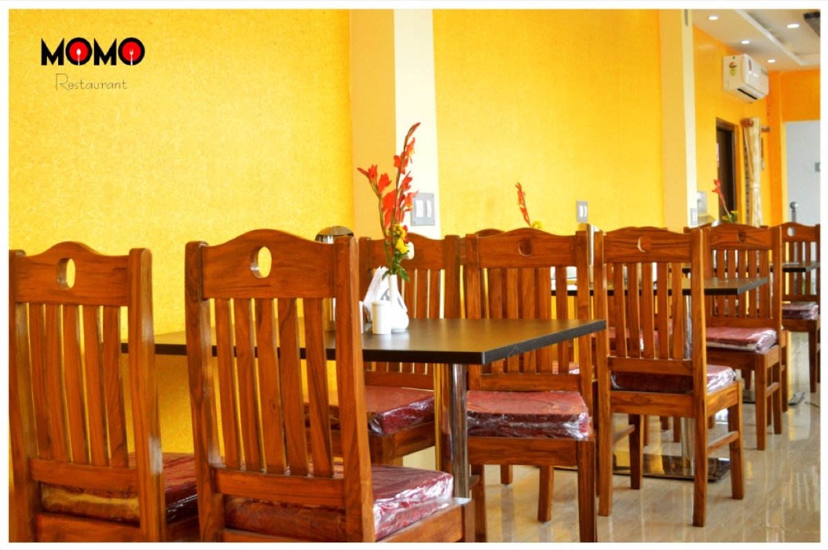 Momo Restaurant Interior with Brand Wall inside Hotel Amarabati