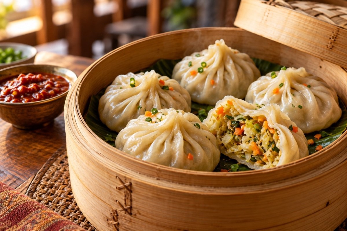 Veg Steamed Momo at Momo Restaurant